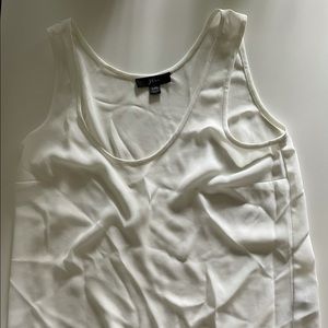 J. Crew White Chiffon Tank